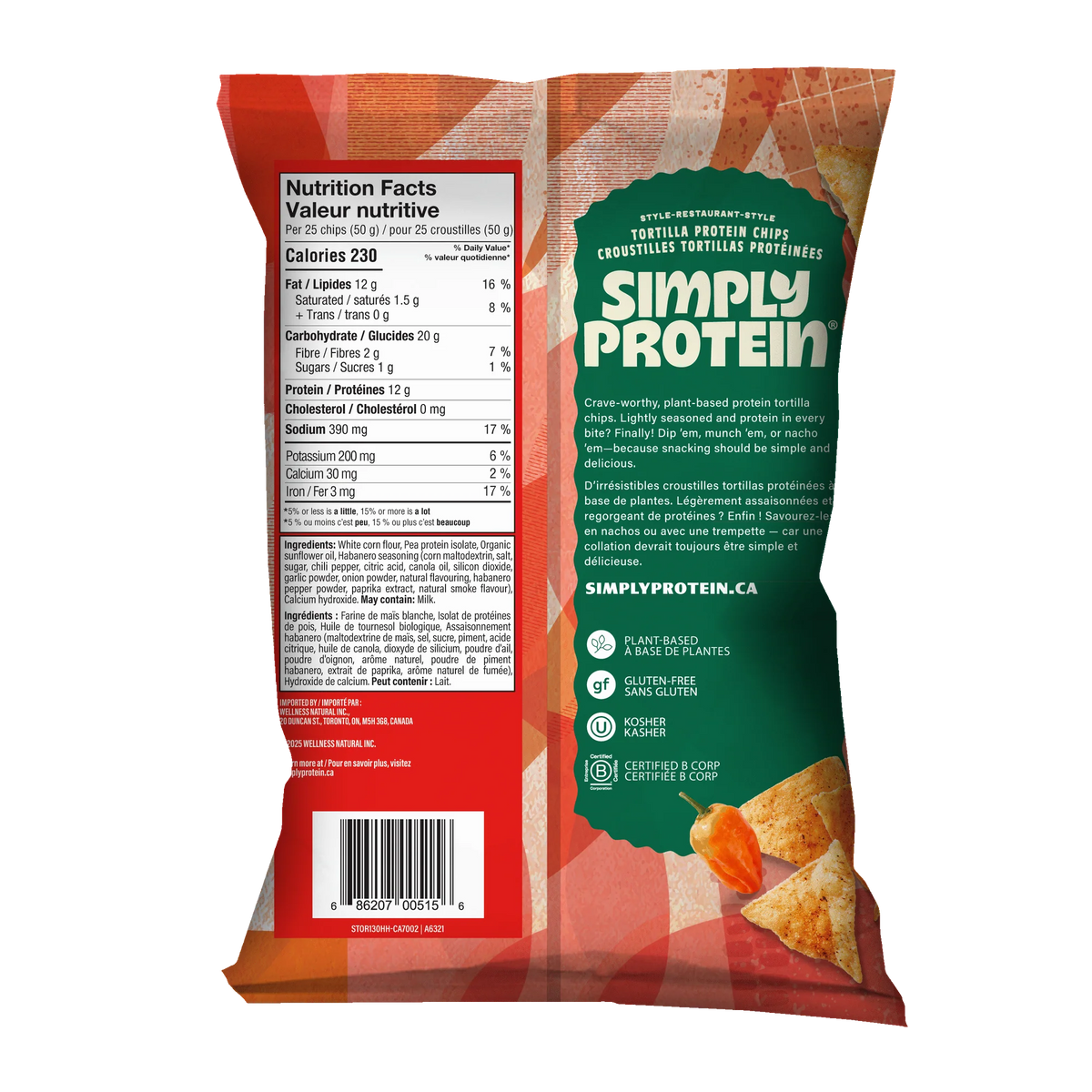 Chips tortilla végétaliennes Simply Protein (1 sac)