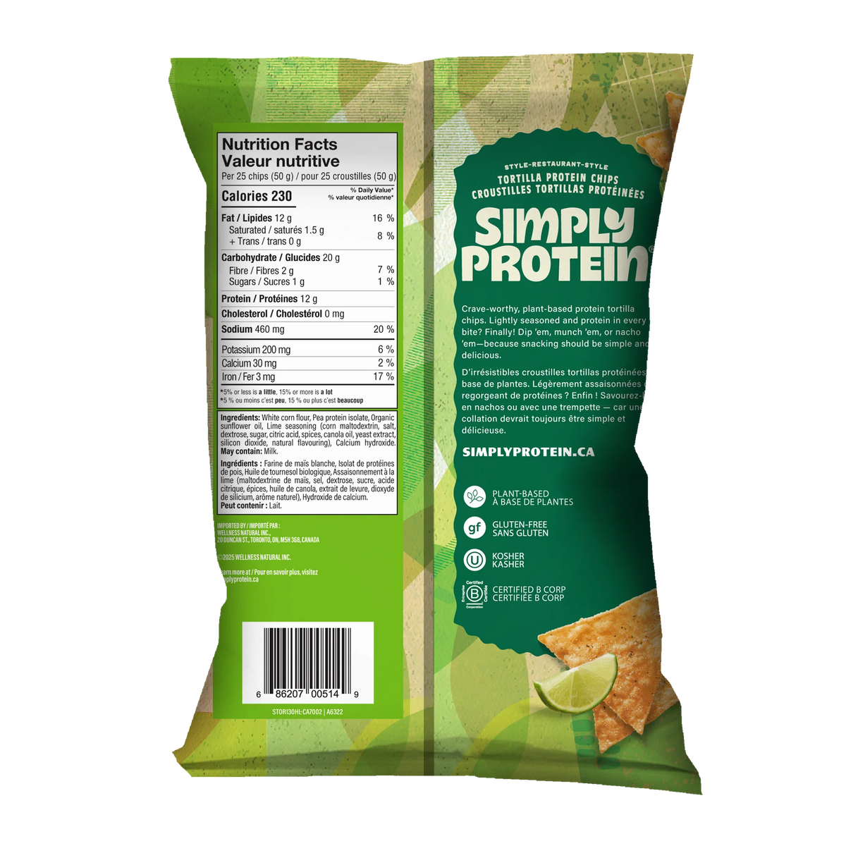 Chips tortilla végétaliennes Simply Protein (1 sac)