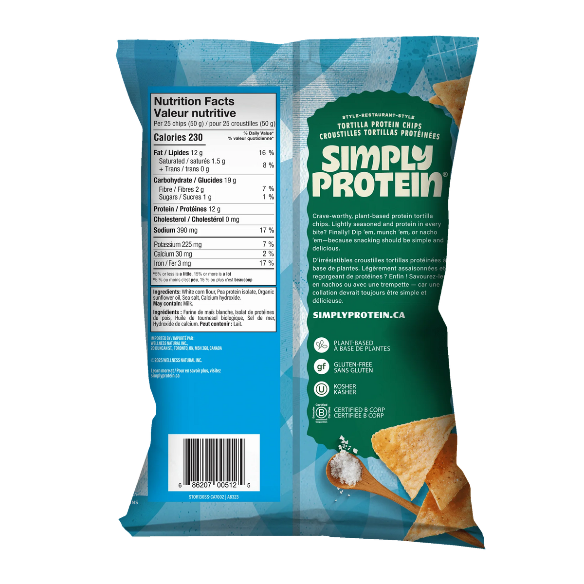 Chips tortilla végétaliennes Simply Protein (1 sac)