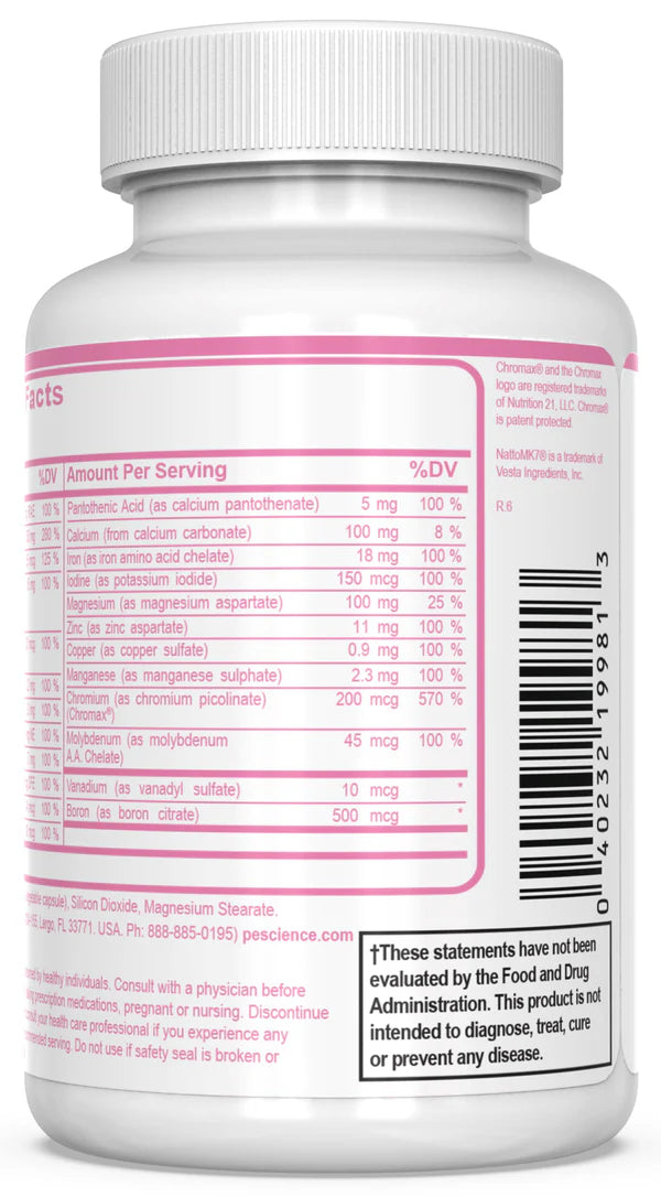 Multivitamines pour femmes Pescience TruMulti (90 gélules) 