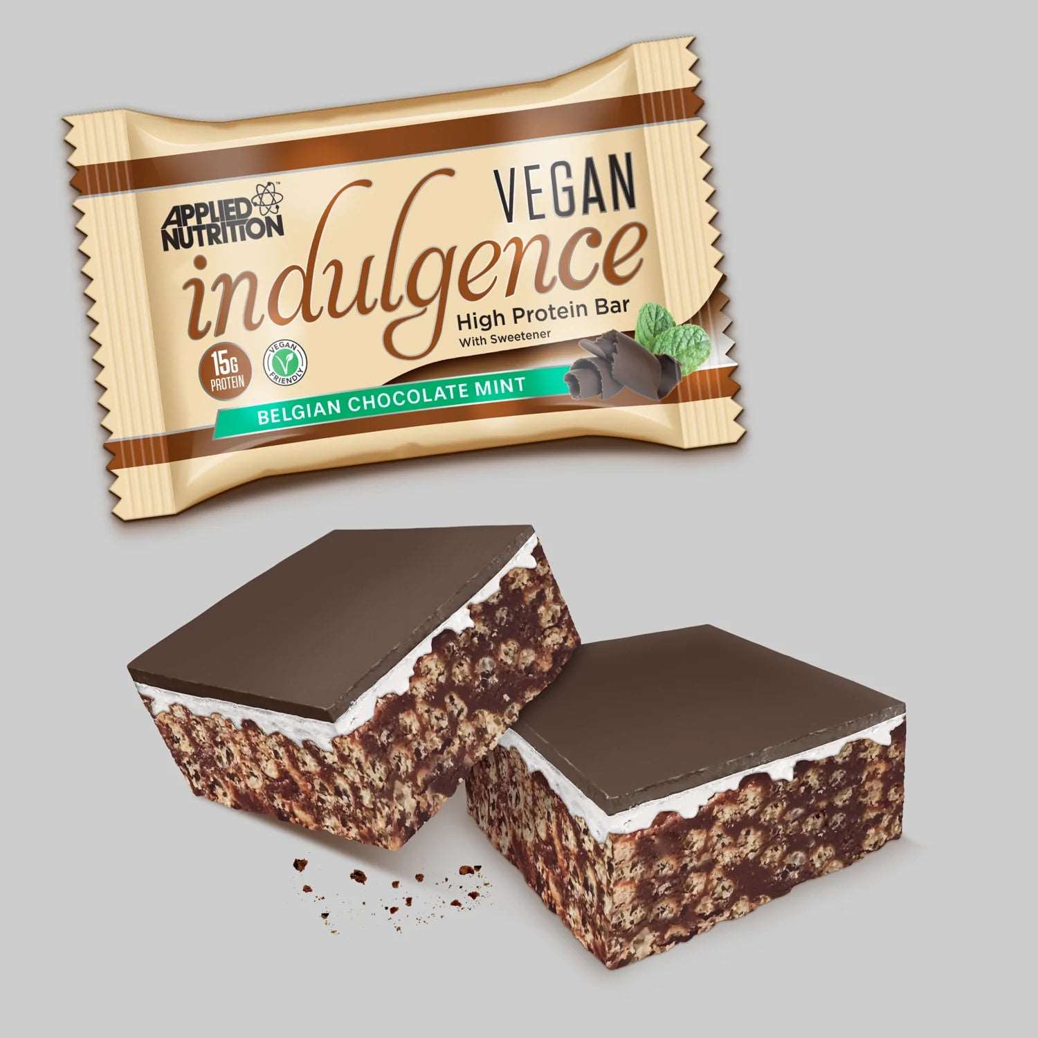 Applied Nutrition VEGAN Indulgence Protein Bar (1 Bar) applied-nutrition-vegan-indulgence-bar-1-bar Protein Snacks Belgian Chocolate Mint BEST BY July 21, 2023 Applied Nutrition