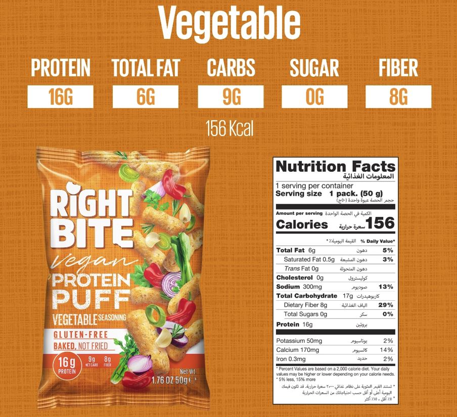 Bite And More Right Bite Vegan GF Protein Puffs 1 bag Bite and More Top Nutrition Canada