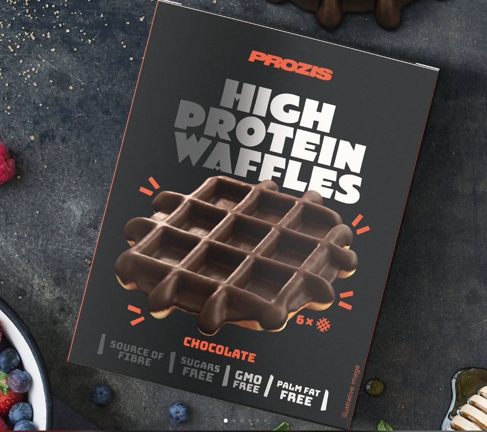 Prozis High Protein Chocolate Waffles 1 box of 6 waffles Prozis Top Nutrition Canada