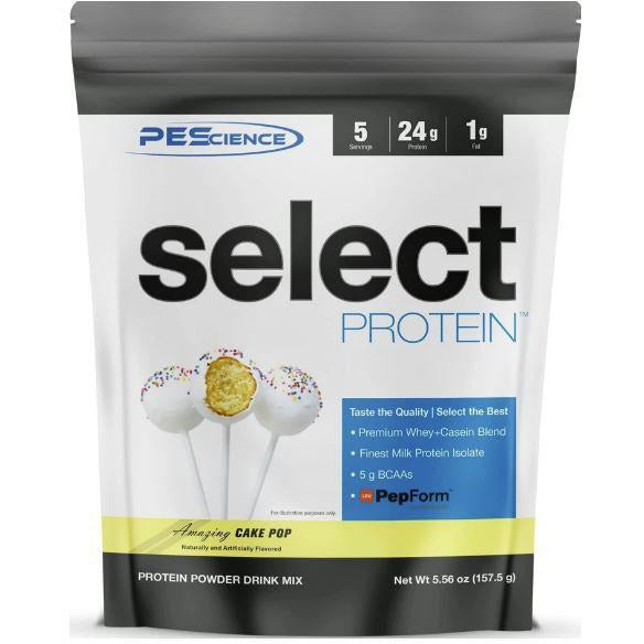 PEScience Select Protein TRIAL SIZE (5 servings) pescience-select-protein-trial-size-5-servings Whey Protein Chocolate Peanut Butter Cup,Frosted Chocolate Cupcake,Gourmet Vanilla,Chocolate Mint Cookie,Peanut Butter Cookie,Strawberry Cheesecake,Cake Pop,Cookies & Cream,Snickerdoodle,NEW Chocolate Truffle,White Chocolate Macadamia PEScience
