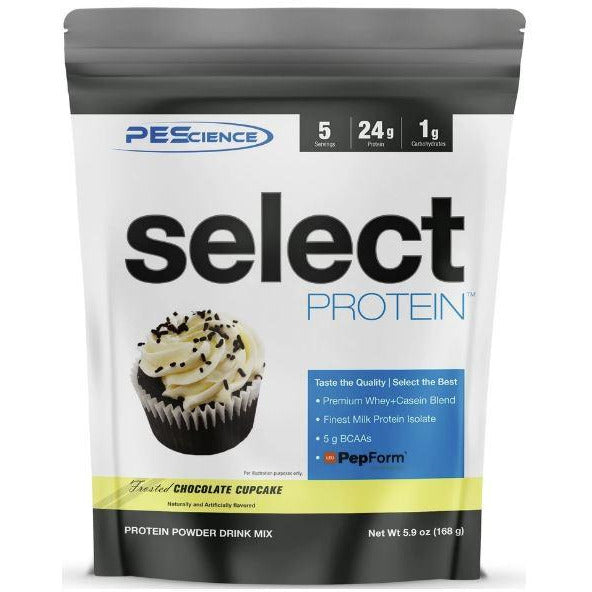 PEScience Select Protein TRIAL SIZE (5 servings) pescience-select-protein-trial-size-5-servings Whey Protein Frosted Chocolate Cupcake PEScience
