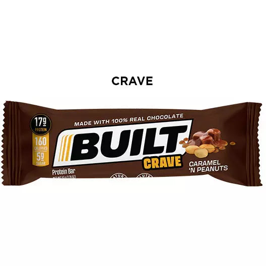 Built Protein Bar (1 bar) Protein Snacks CRAVE (Caramel and Peanuts) Built Bar