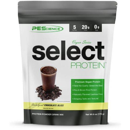 PEScience Select VEGAN Protein TRIAL SIZE (5 servings) Chocolate Bliss Top Nutrition and Fitness