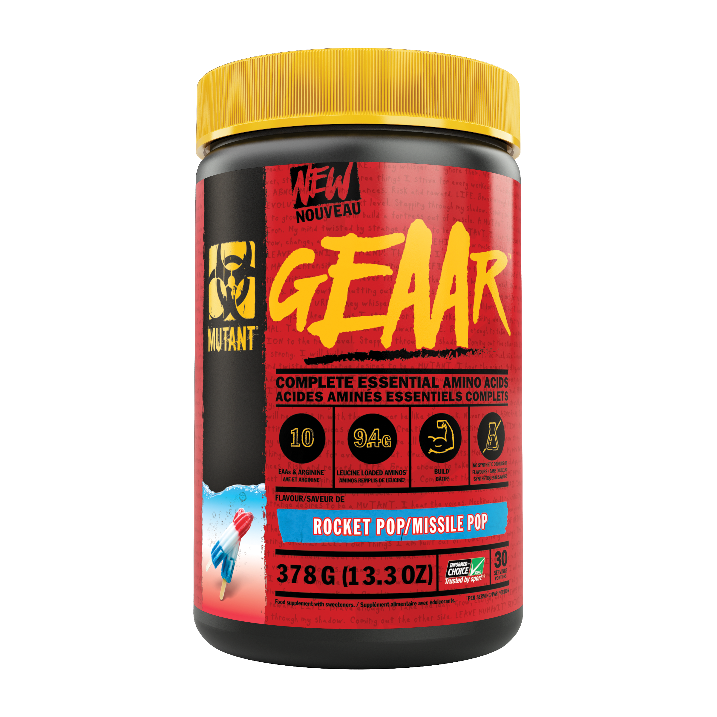MUTANT GEAAR EAAs Complete Essential Amino Acids (30 servings) mutant-geaar-completely-essential-amino-acids-30-servings BCAAs and Amino Acids Rocket Pop/Missile Pop Mutant