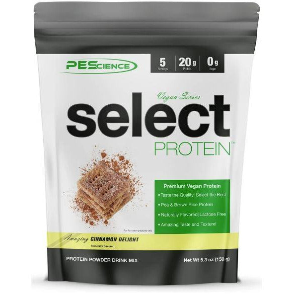 PEScience Select VEGAN Protein TRIAL SIZE (5 servings) Cinnamon Delight Top Nutrition and Fitness