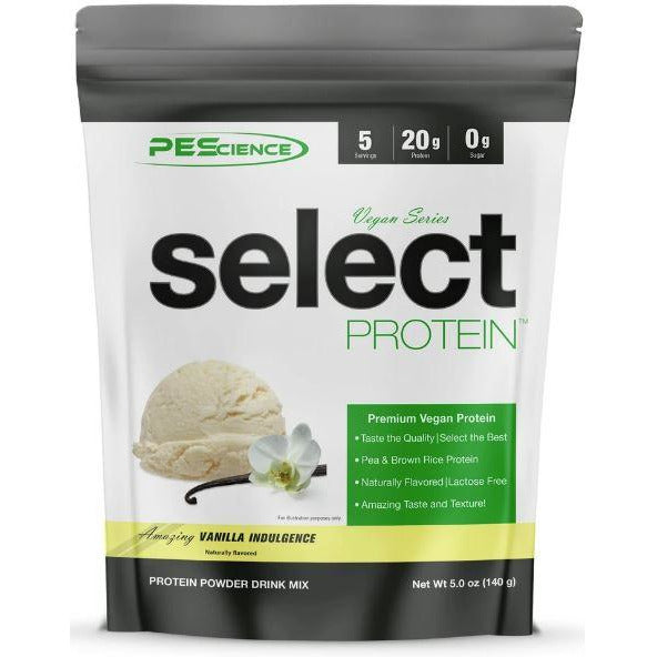 PEScience Select VEGAN Protein TRIAL SIZE (5 servings) Vanilla Indulgence Top Nutrition and Fitness