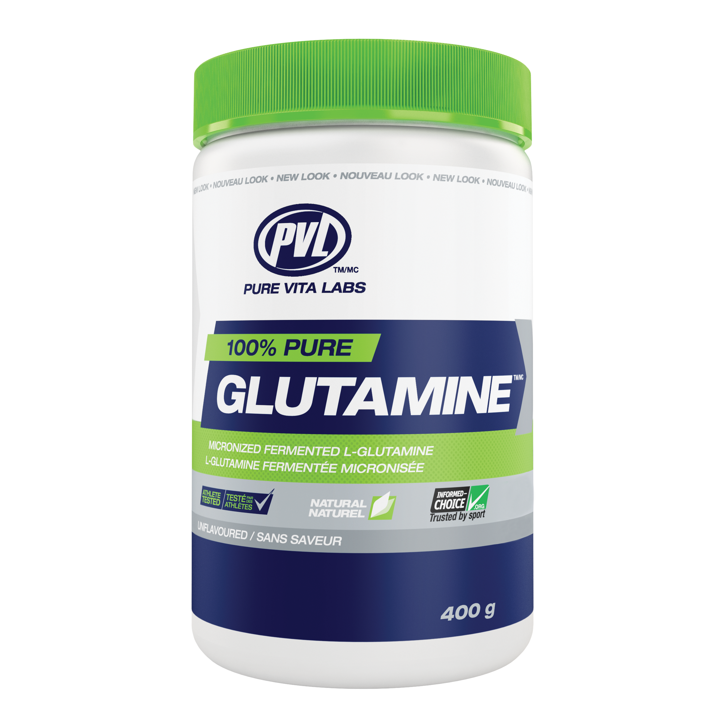 PVL 100% Pure Glutamine - Unflavoured 400g PVL Top Nutrition Canada