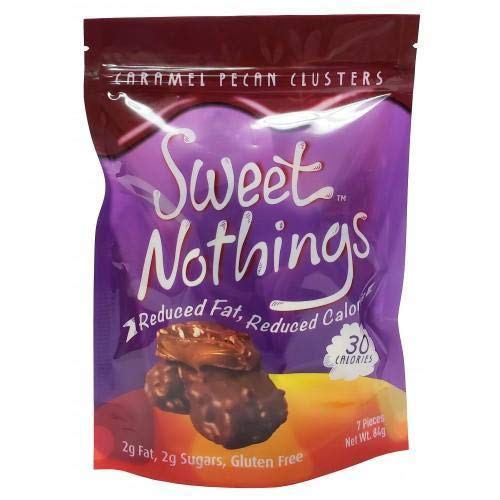 Sweet Nothings KETO Low-Calorie Chocolate Candy (1 bag of 7 servings) Protein Snacks Caramel Pecan Clusters sweet nothings