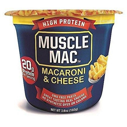 MuscleMac Protein Macaroni and Cheese Single Serve Protein Snacks Cheddar MuscleMac