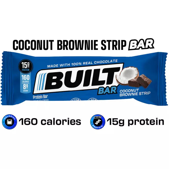 Built Protein Bar (1 bar) Protein Snacks Coconut Brownie Strip Built Bar