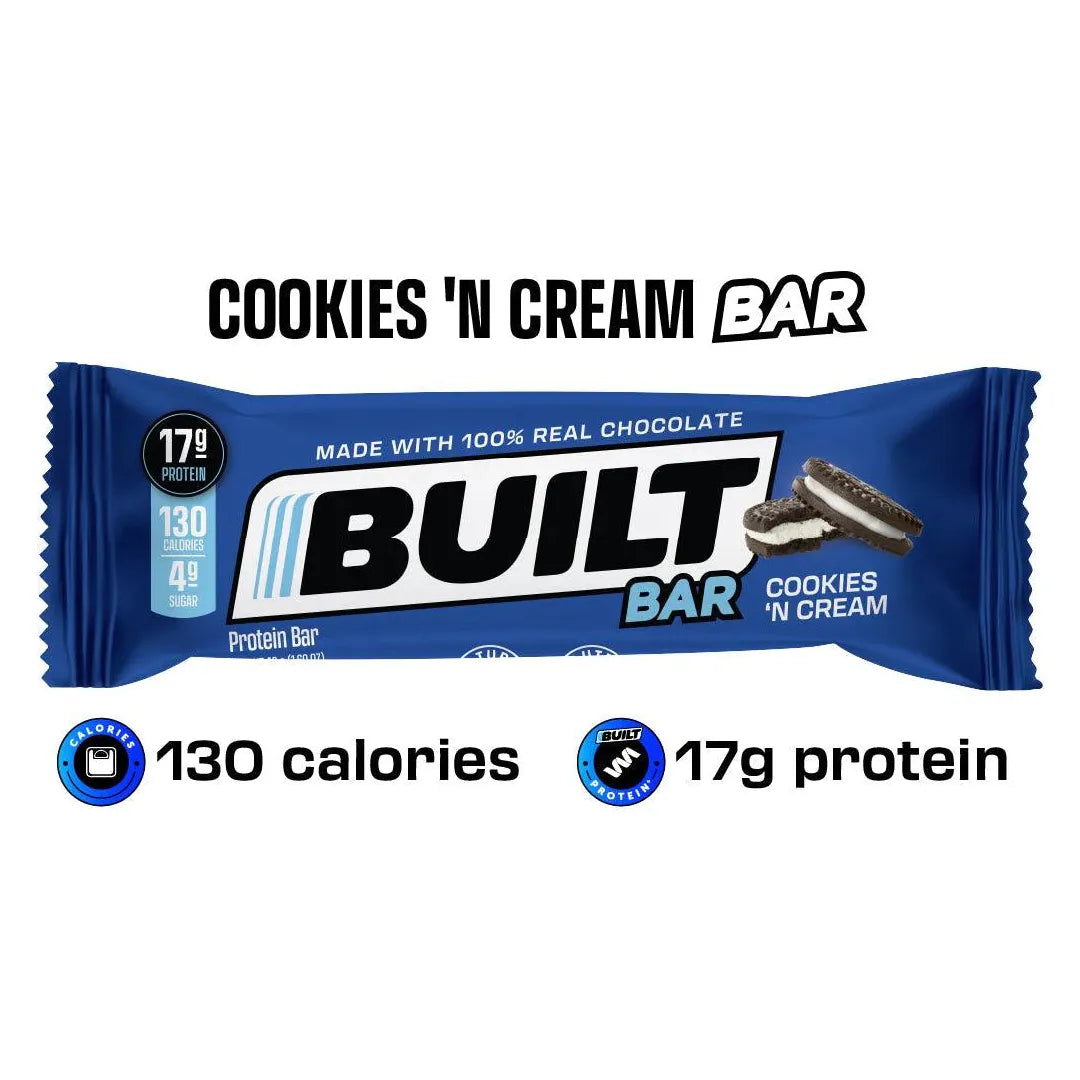 Built Protein Bar (1 bar) Protein Snacks Cookies 'N Cream Built Bar