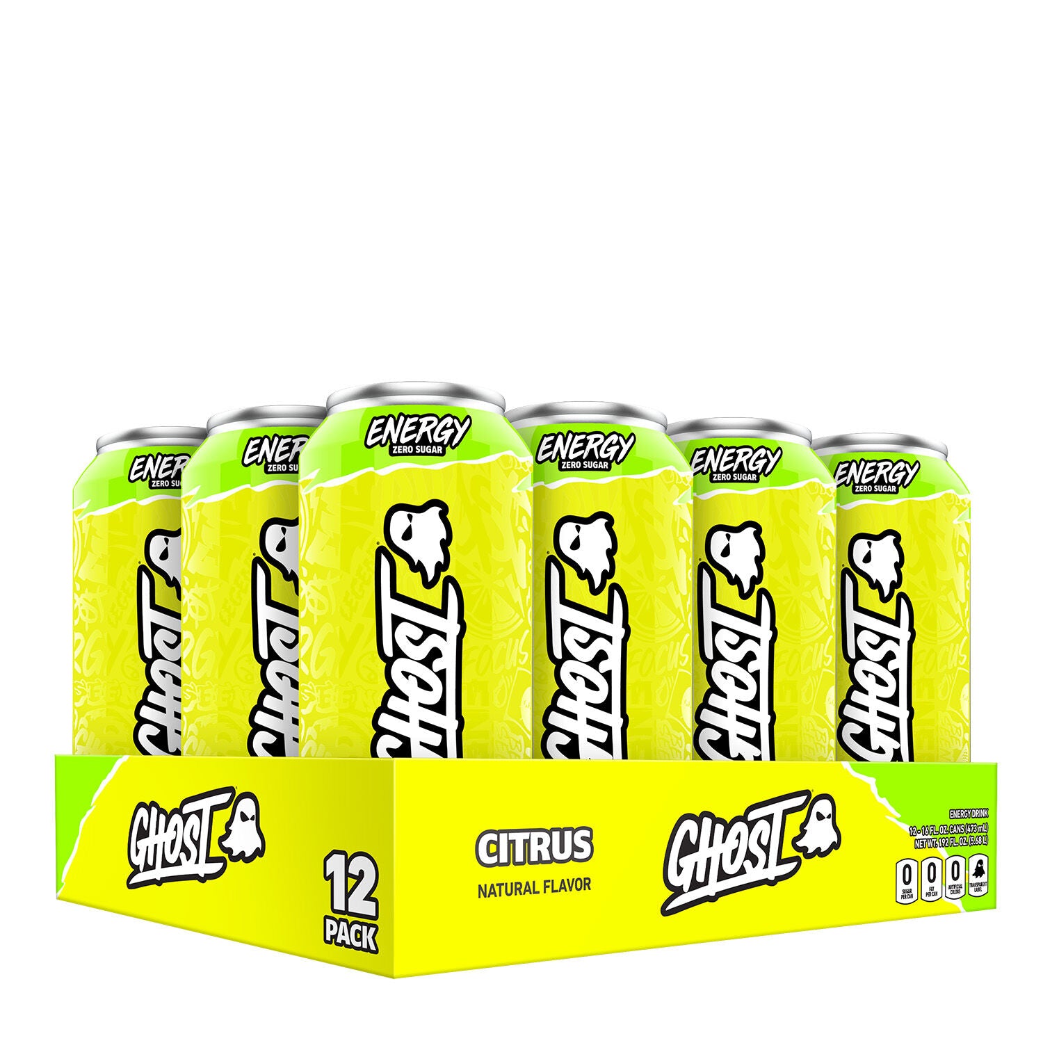 GHOST Energy Drink (1 case of 12 cans) Protein Snacks Citrus GHOST