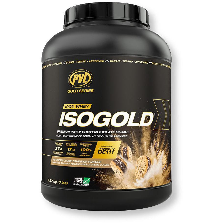PVL IsoGold Whey Isolate & Hydrolysate (5lbs) Whey Protein Ice Cream Cookie Sandwich Pure Vita Labs