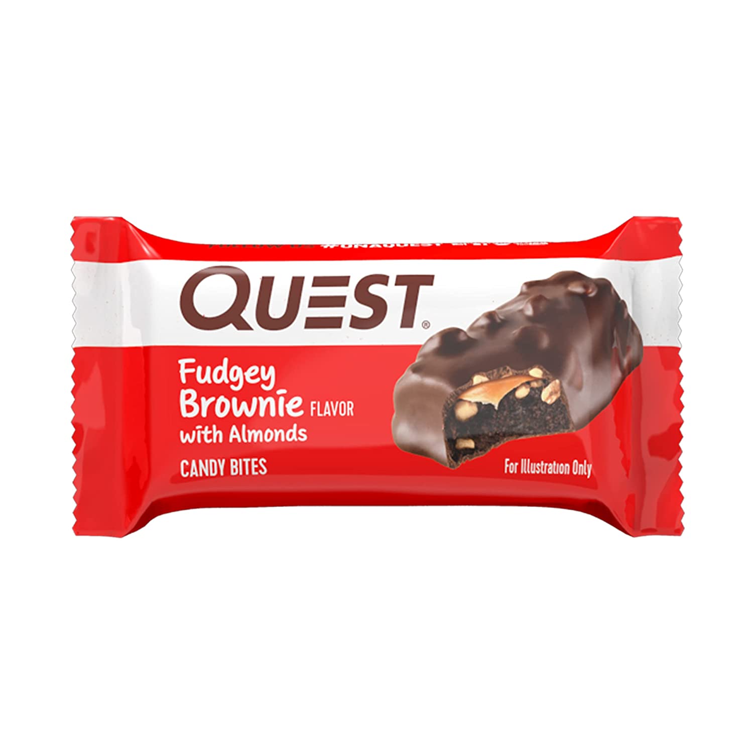 Quest Nutrition Candy Bites (1 bite) Protein Snacks Fudgey Brownie with almonds Quest Nutrition
