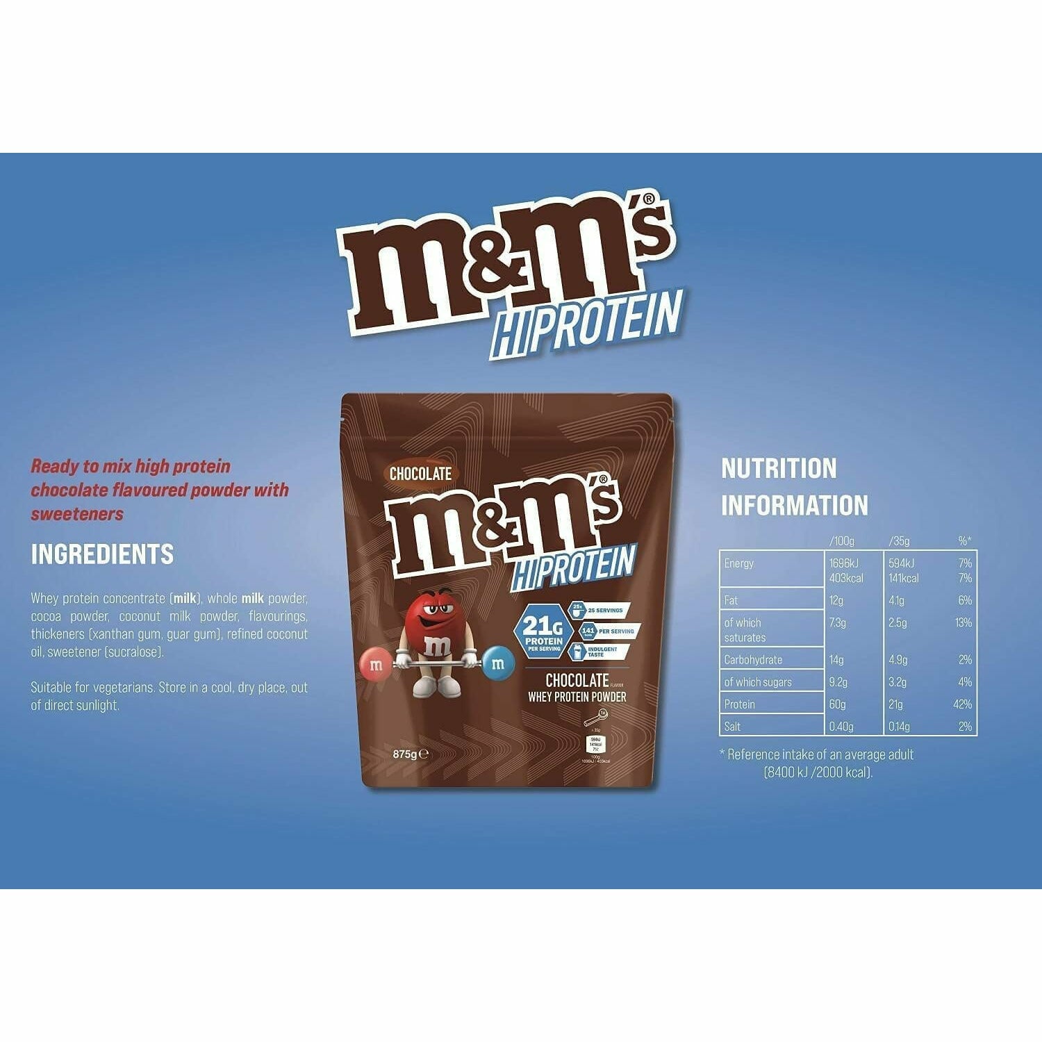 MARS Brand Hi Protein Whey Protein Powder (25 servings) Whey Protein M&M Chocolate BEST BY MARCH 04. 2023,Mars Chocolate & Caramel BEST BY DEC 23. 2022,Snickers Chocolate Caramel & Peanut,Twix Chocolate Biscuit & Caramel,Bounty BEST BY OCT 14. 2022,Maltesers BEST BY JULY 22, 2022,Snickers WHITE Chocolate Caramel & Peanut BEST BY SEPT 28, 2022 HiProtein