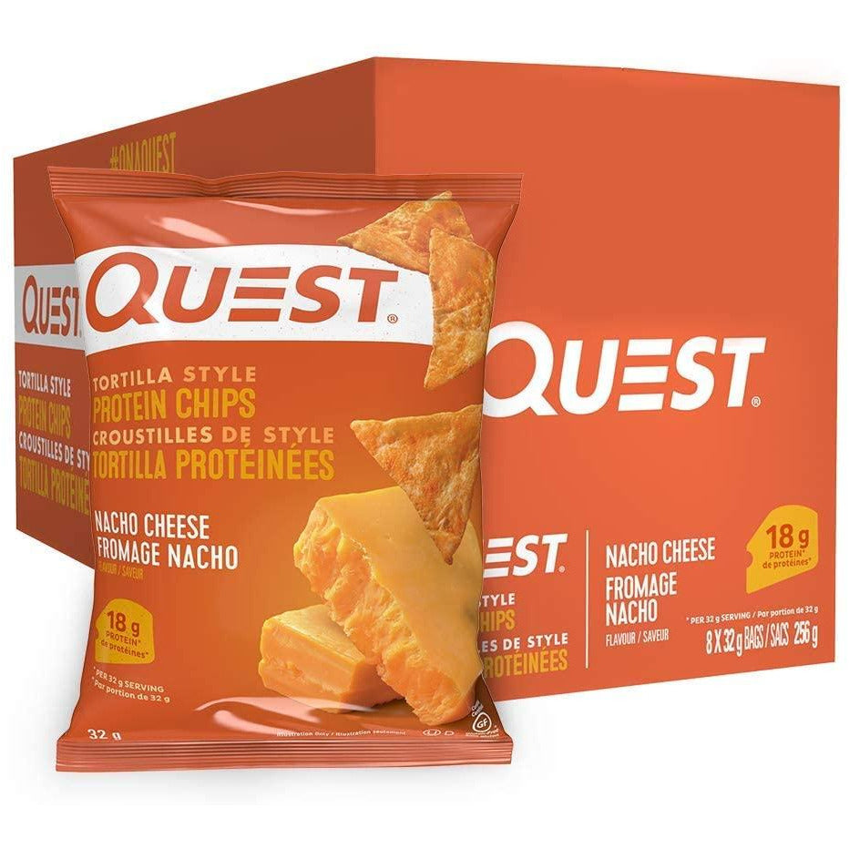 Quest Nutrition Protein Chips (Box of 8) Protein Snacks Tortilla Style Nacho Cheese Quest Nutrition