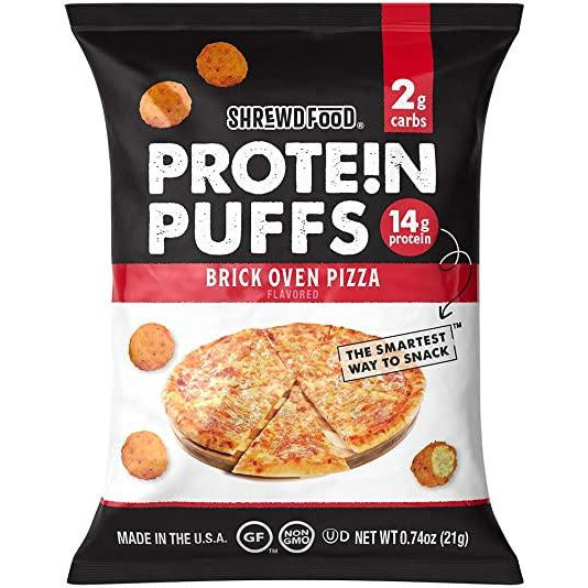 Shrewd Food Protein Puffs (1 bag) Protein Snacks Pizza Shrewd Food