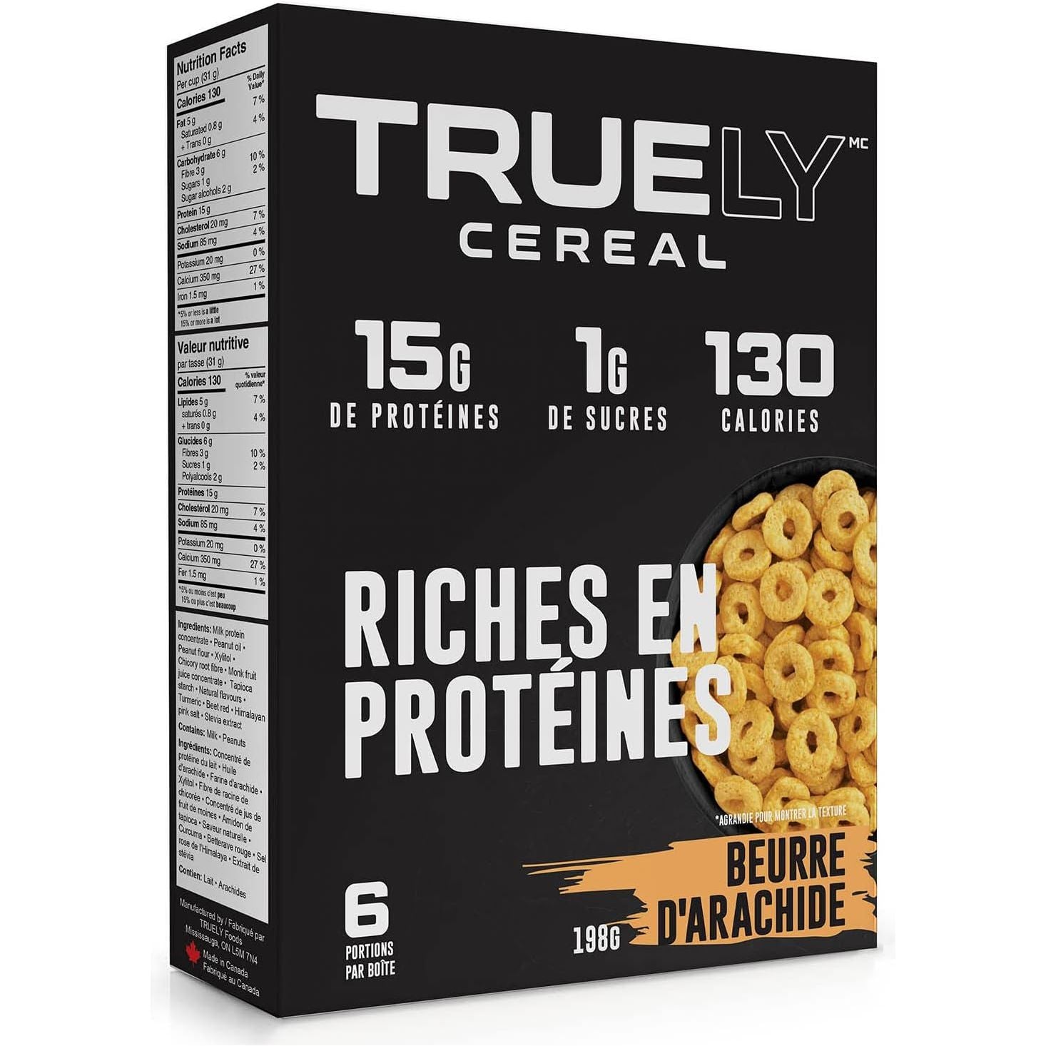 TRUELY Protein Cereal 6 servings TRUELY Top Nutrition Canada