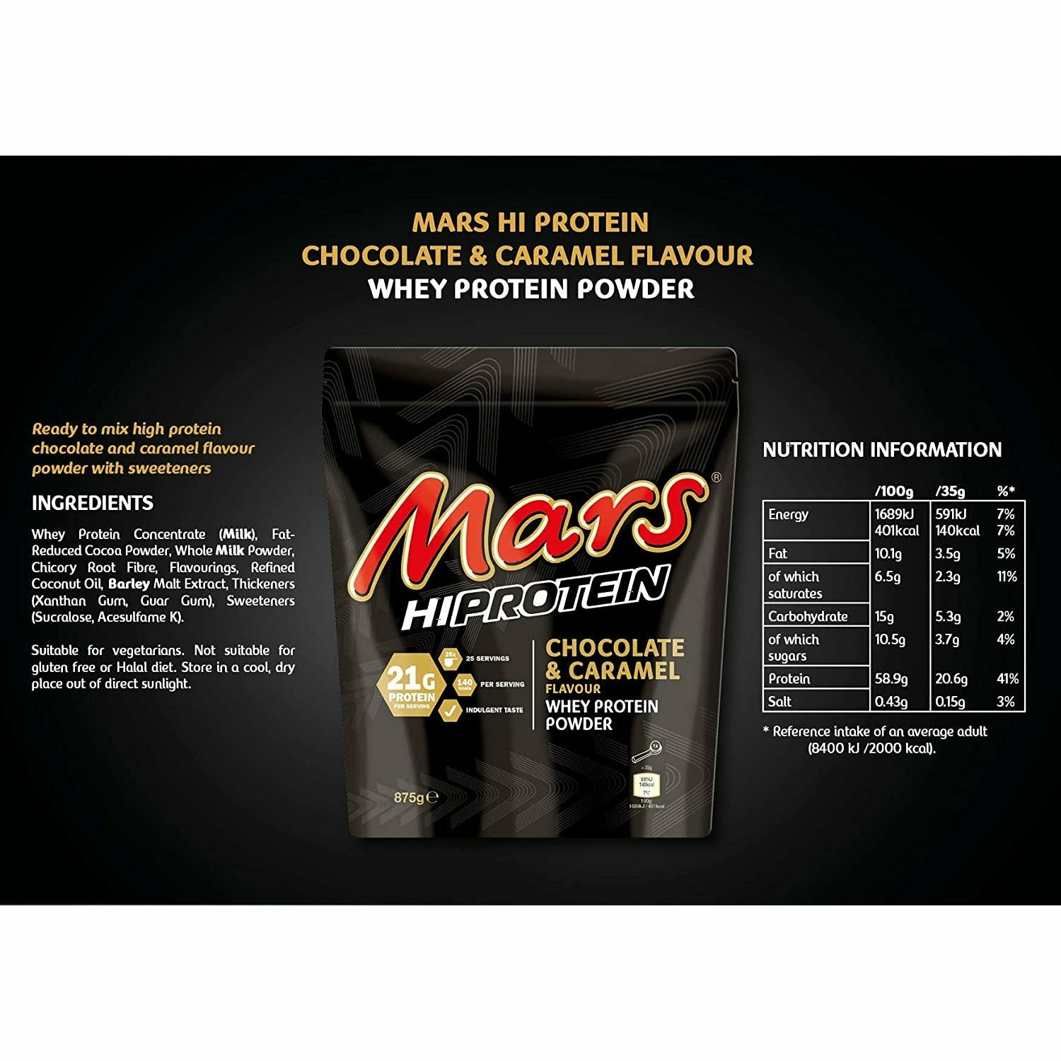 MARS Brand Hi Protein Whey Protein Powder (25 servings) Whey Protein M&M Chocolate BEST BY MARCH 04. 2023,Mars Chocolate & Caramel BEST BY DEC 23. 2022,Snickers Chocolate Caramel & Peanut,Twix Chocolate Biscuit & Caramel,Bounty BEST BY OCT 14. 2022,Maltesers BEST BY JULY 22, 2022,Snickers WHITE Chocolate Caramel & Peanut BEST BY SEPT 28, 2022 HiProtein