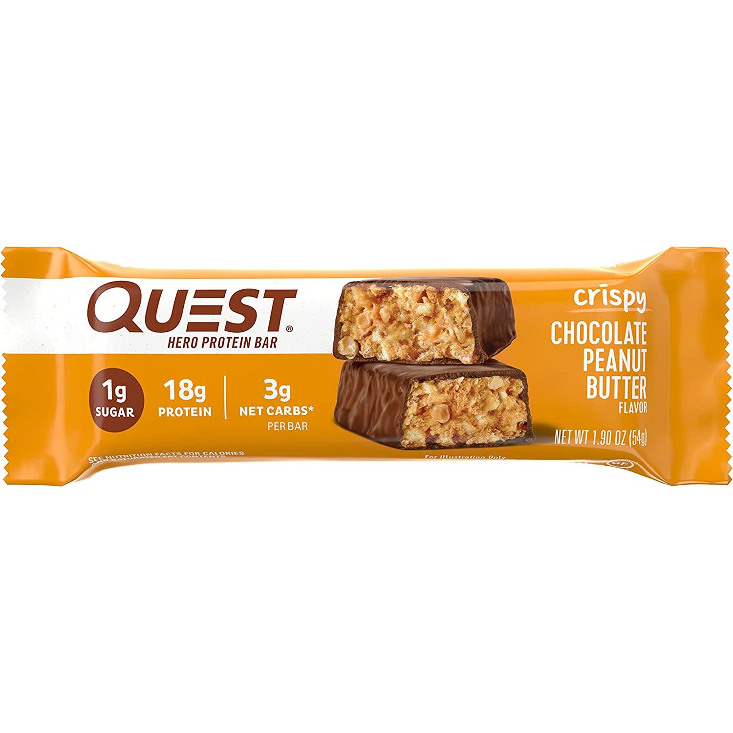 Quest Nutrition Hero Protein Bar (1 bar) Protein Snacks Chocolate Peanut Butter Quest Nutrition