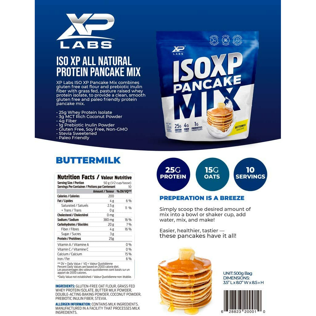 ISO XP Protein Pancake Mix (500g) Protein Snacks Buttermilk,Chocolate Chip XPLabs