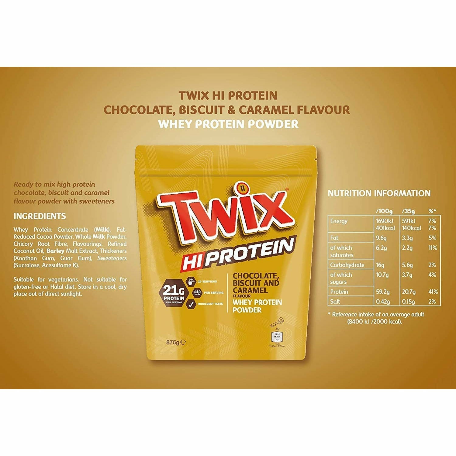 M&M's Official Milk Chocolate Whey Protein Powder 875g