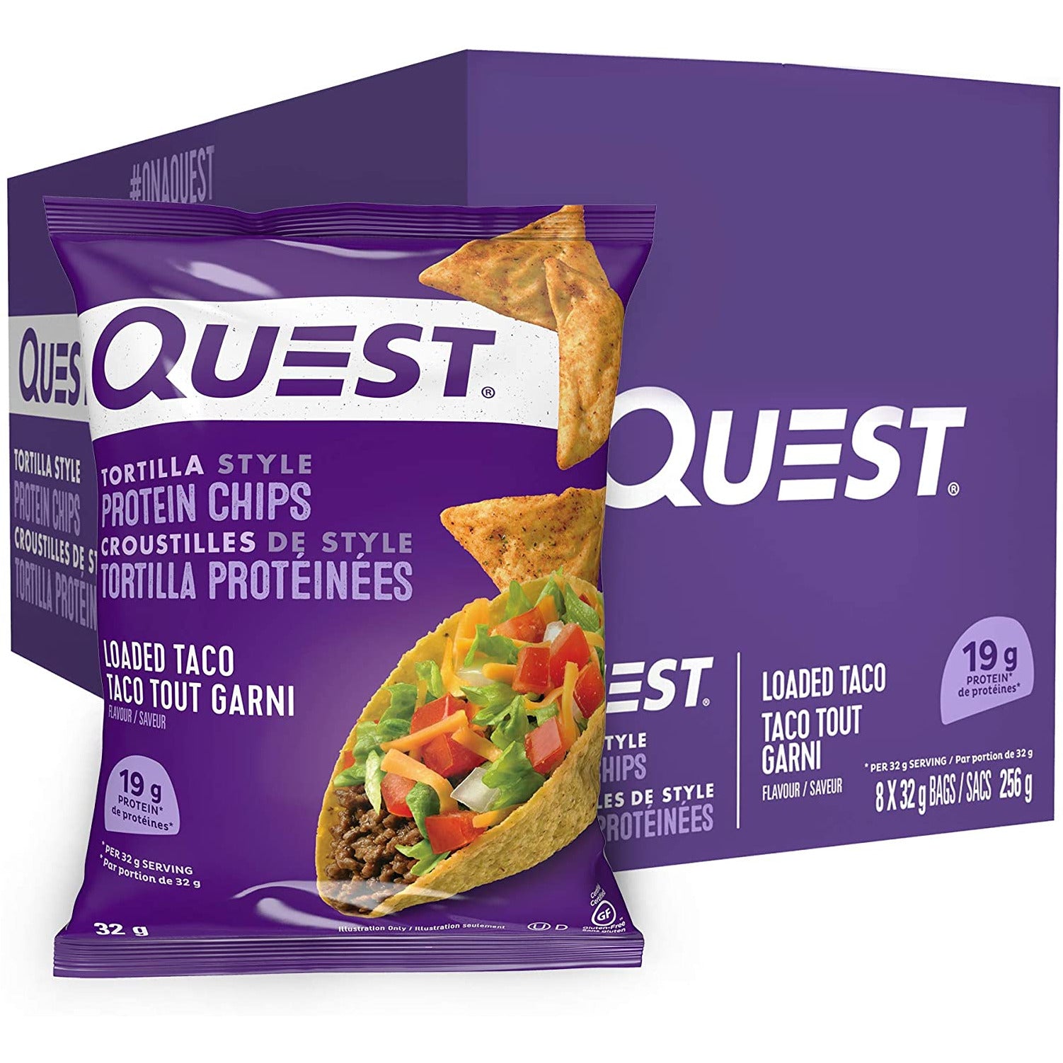 Quest Nutrition Protein Chips (Box of 8) Protein Snacks Tortilla Style Loaded Taco Quest Nutrition copy-of-quest-nutrition-protein-chips-1-bag