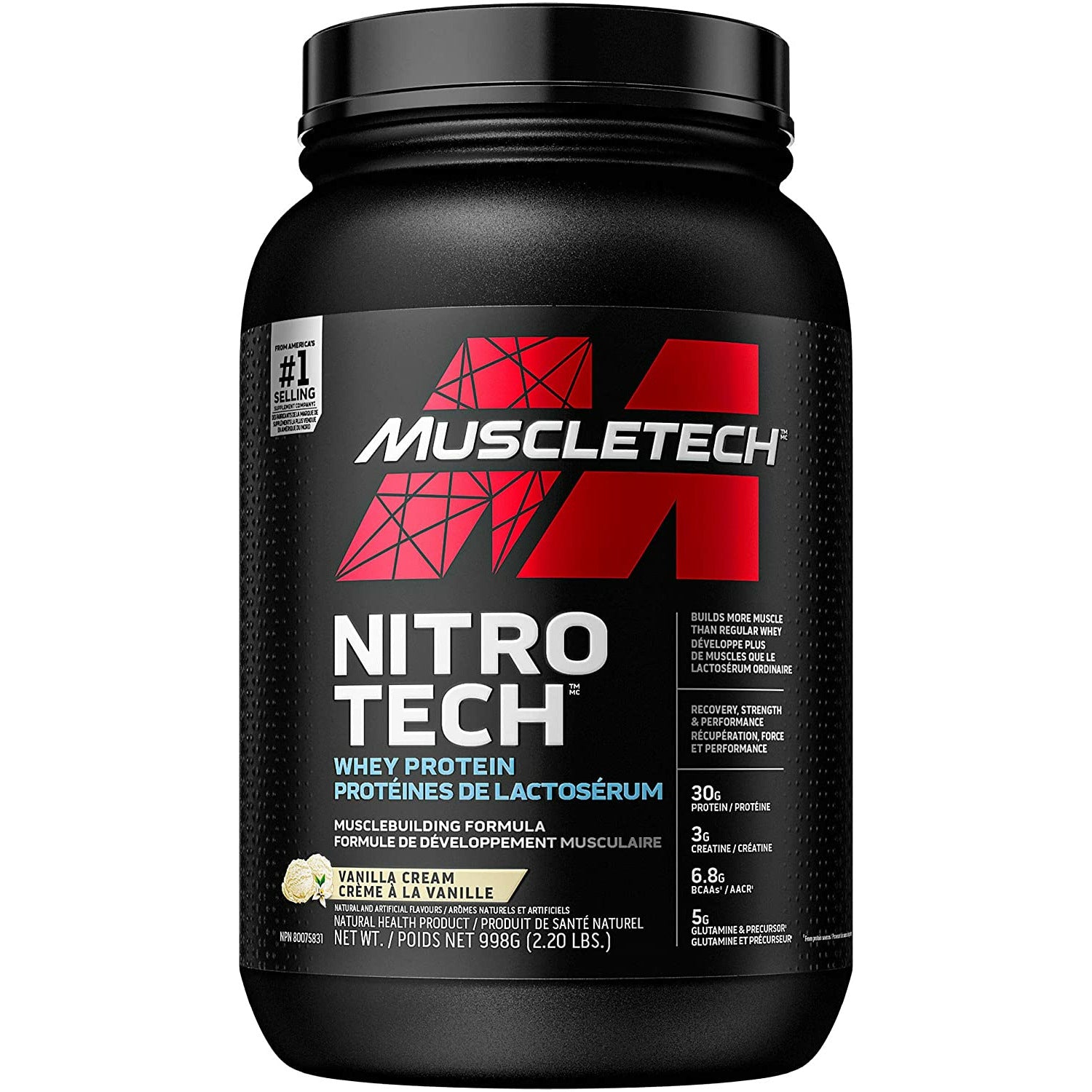 MuscleTech Nitro-Tech (2.2 lbs) muscletech-nitro-tech-whey-isolate-lean-muscle-builder Whey Protein Vanilla MuscleTech