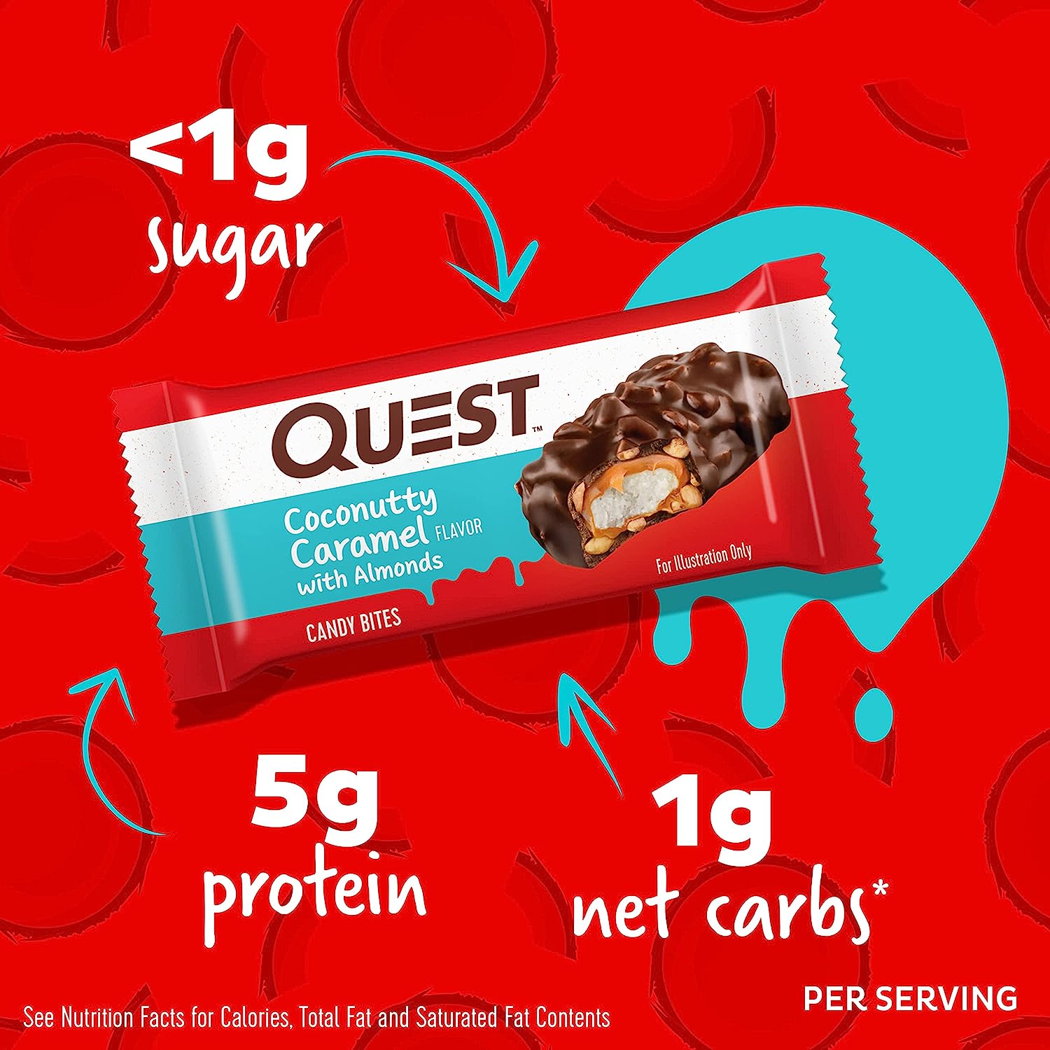 Quest Nutrition Candy Bites (1 bite) Protein Snacks Coconutty Caramel Quest Nutrition
