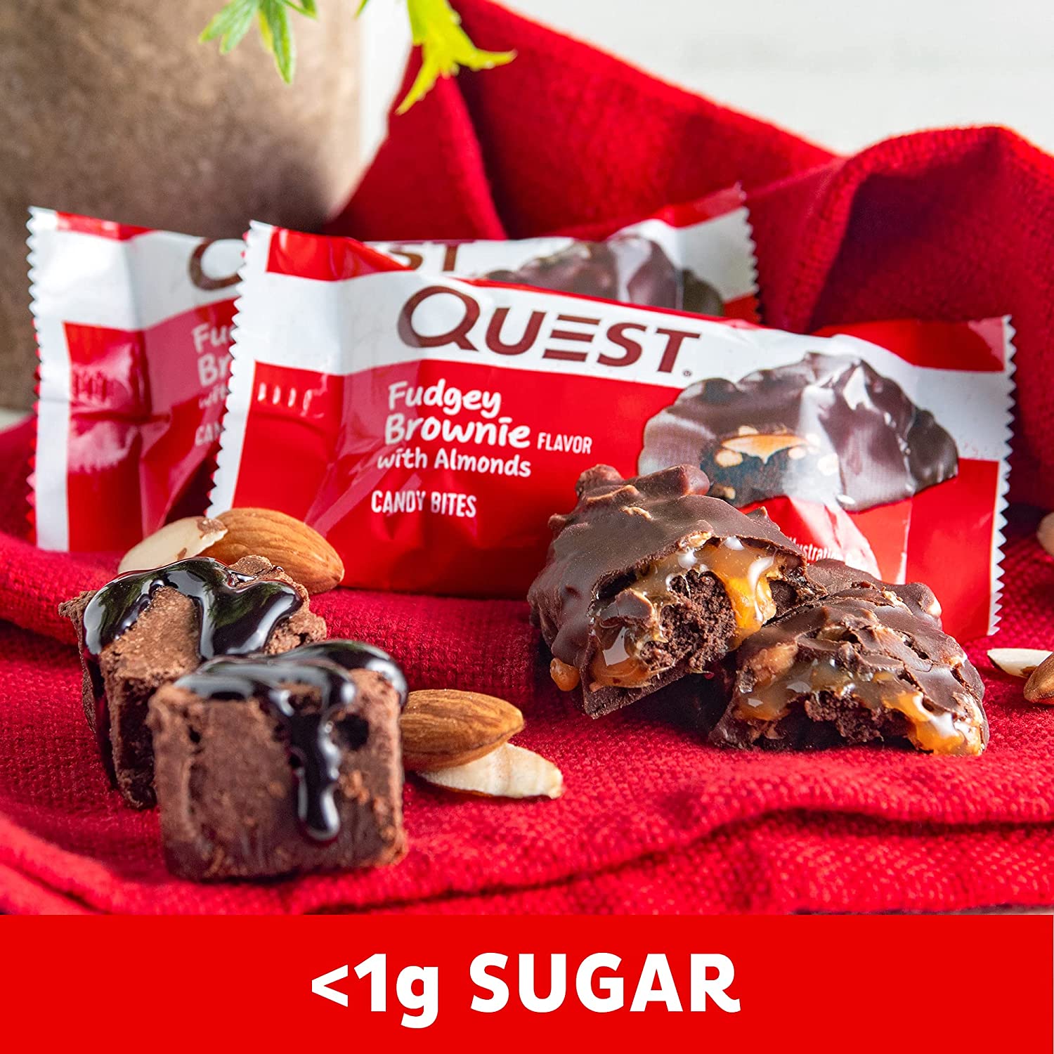 Quest Nutrition Candy Bites (1 bite) Protein Snacks Fudgey Brownie with almonds,Gooey Caramel with peanuts,Coconutty Caramel Quest Nutrition