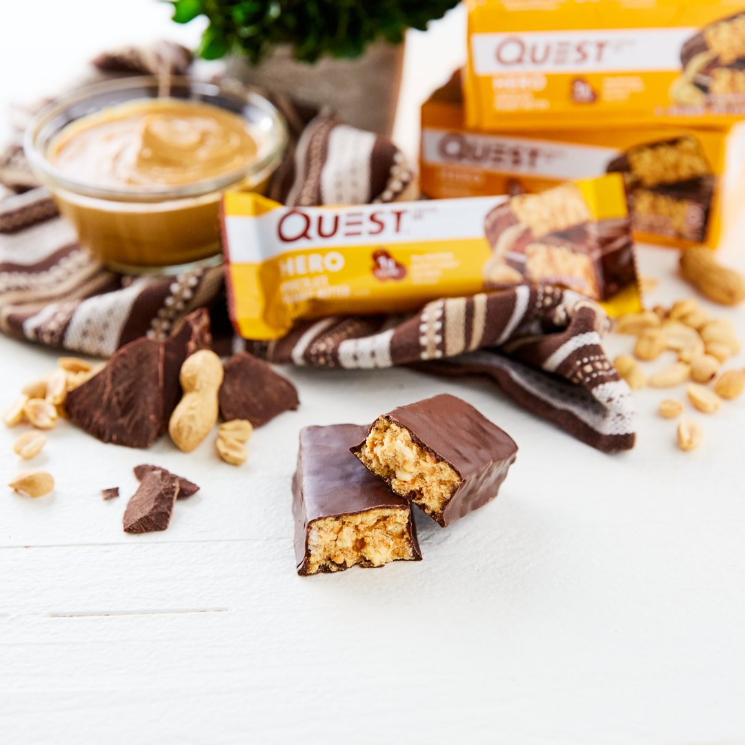 Quest Nutrition Hero Protein Bar (1 bar) Protein Snacks Chocolate Coconut,Chocolate Caramel Pecan,Blueberry Cobbler,Chocolate Peanut Butter,Cookies & Cream Quest Nutrition