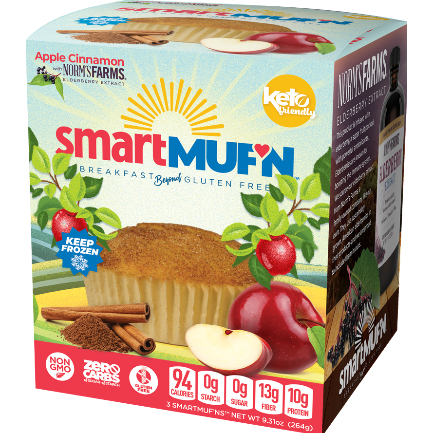 Smart Baking Smartmuf'n (3 pack) *KEEP FROZEN* protein snacks Apple Cinnamon SmartBaking