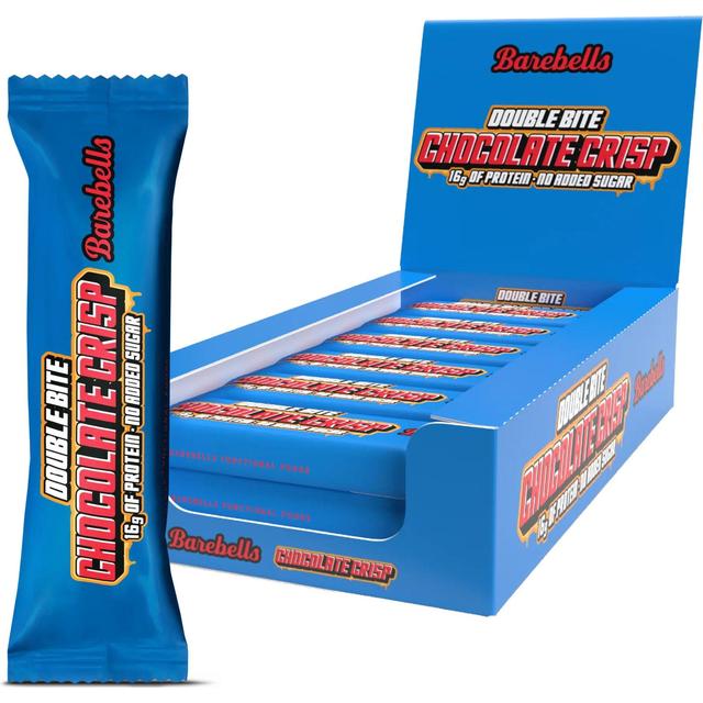 Barebells Protein Bar (Box of 12) Protein Snacks Double Bite Chocolate Crisp BEST BY APRIL/23 Barebells