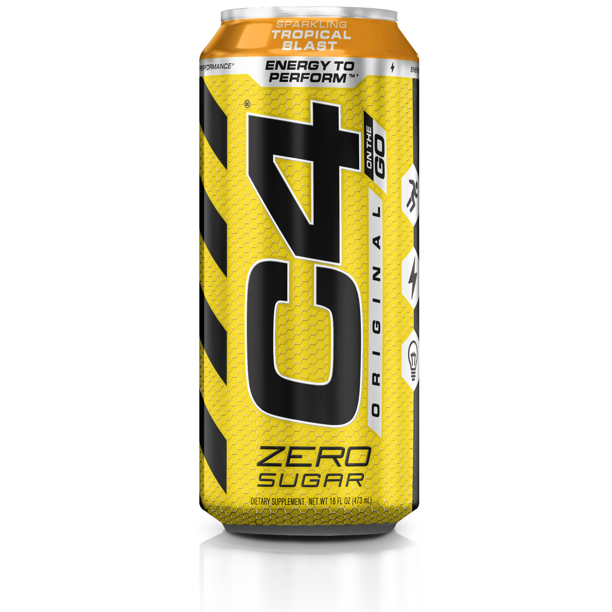 C4 Original Carbonated Pre-Workout  (1 can) Protein Snacks Tropical Blast Cellucor