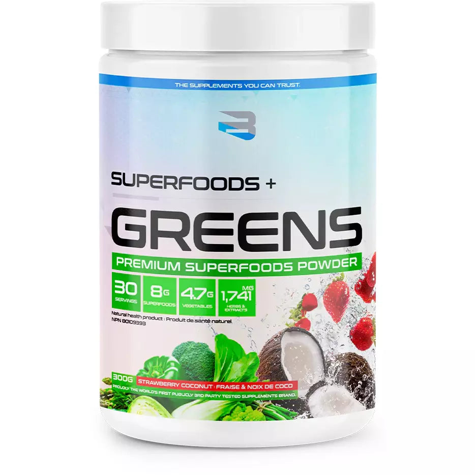 Believe Supplements Organic Greens (33 servings) Greens Strawberry Coconut Believe Supplements