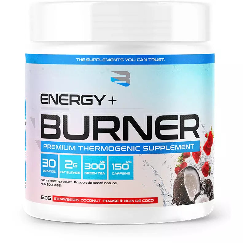 Believe Supplements Energy + Burner - Premium Thermogenic Supplement (30 servings) Fat Burners Strawberry Coconut Believe Supplements