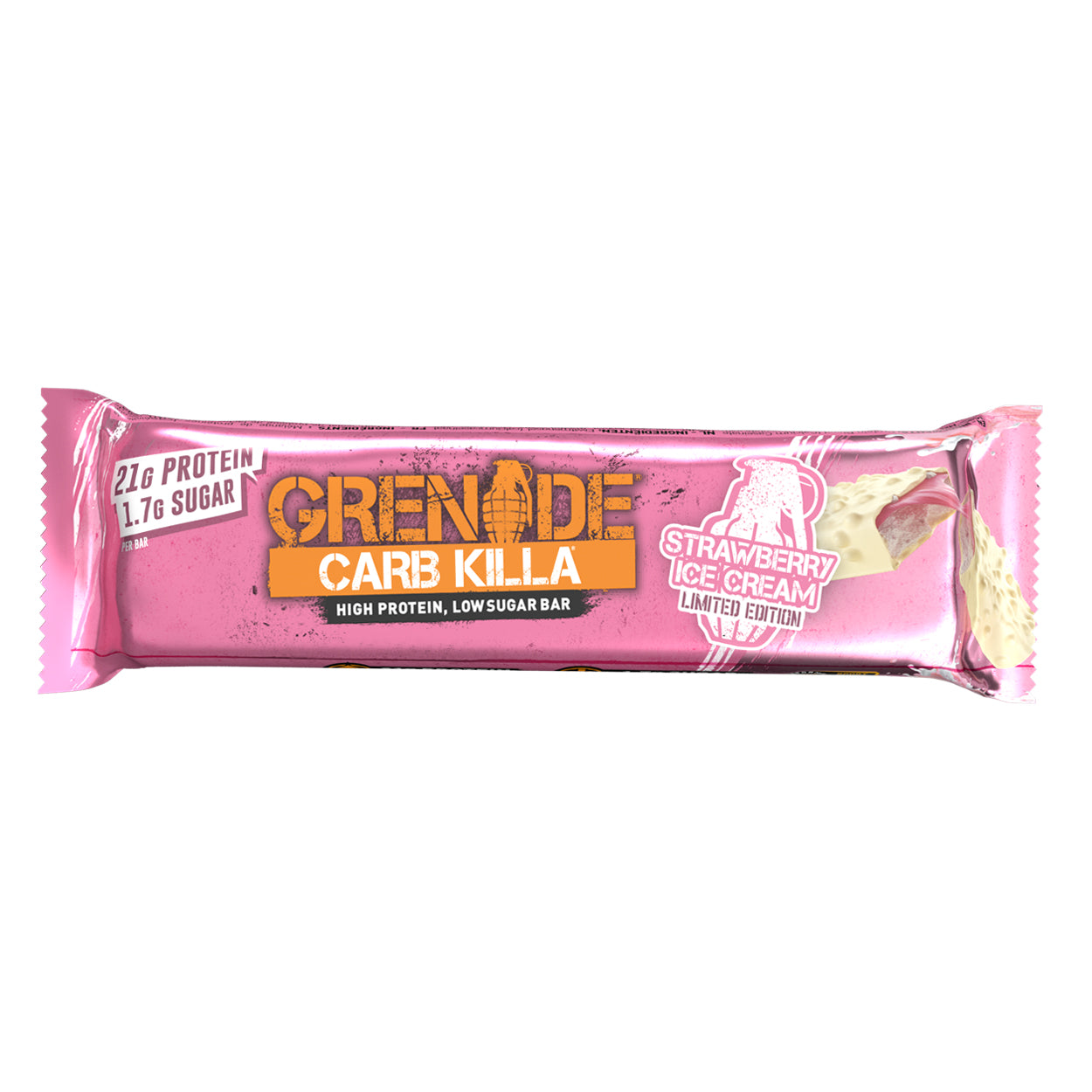 Grenade Carb Killa Keto Protein Bars (1 bar) Protein Snacks Strawberry Ice Cream Grenade