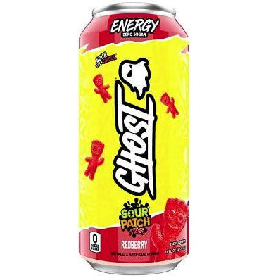 GHOST Energy Drink (1 can) Protein Snacks RedBerry Sour Patch Kids GHOST