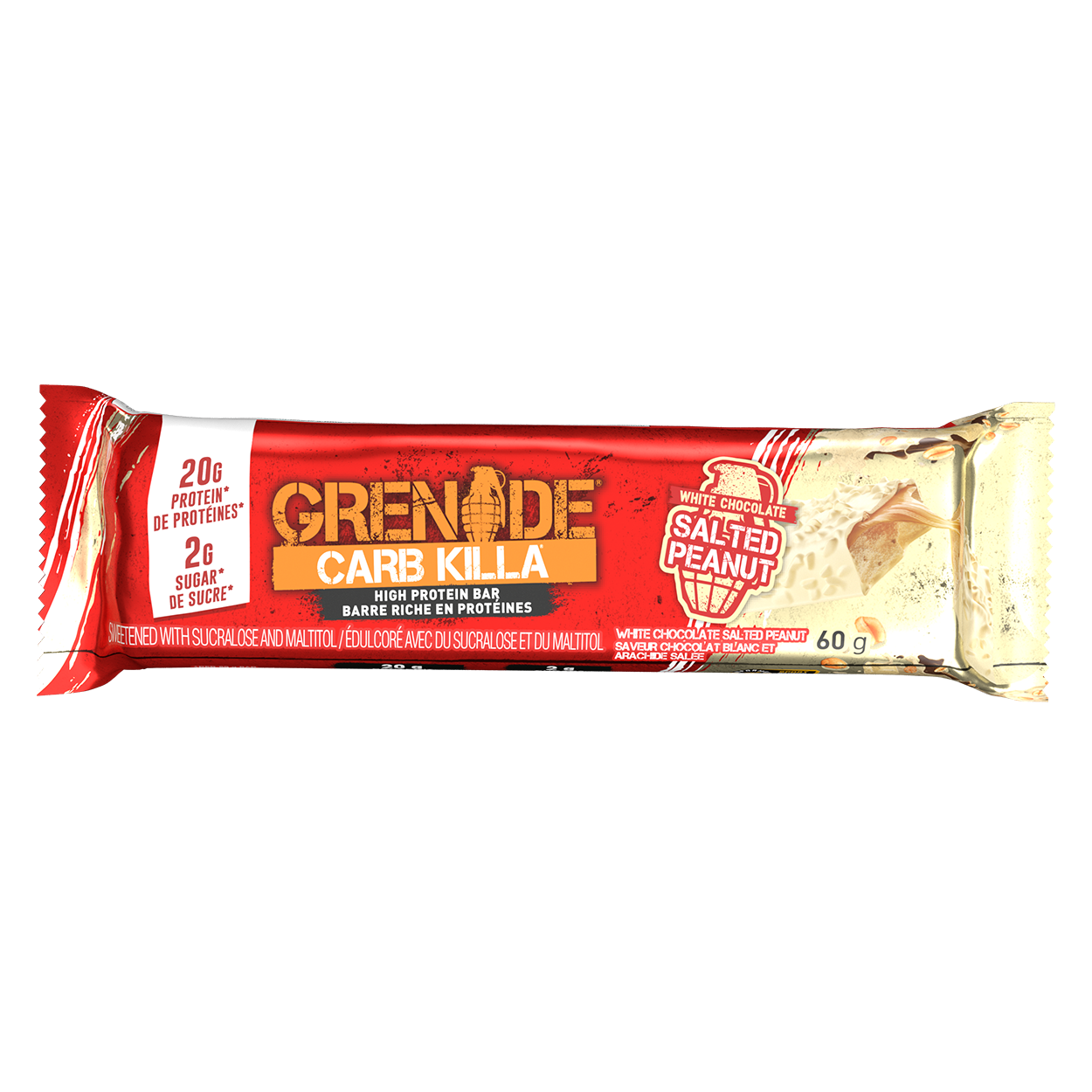 Grenade Carb Killa Keto Protein Bars (1 bar) Protein Snacks White Chocolate Salted Peanut Grenade