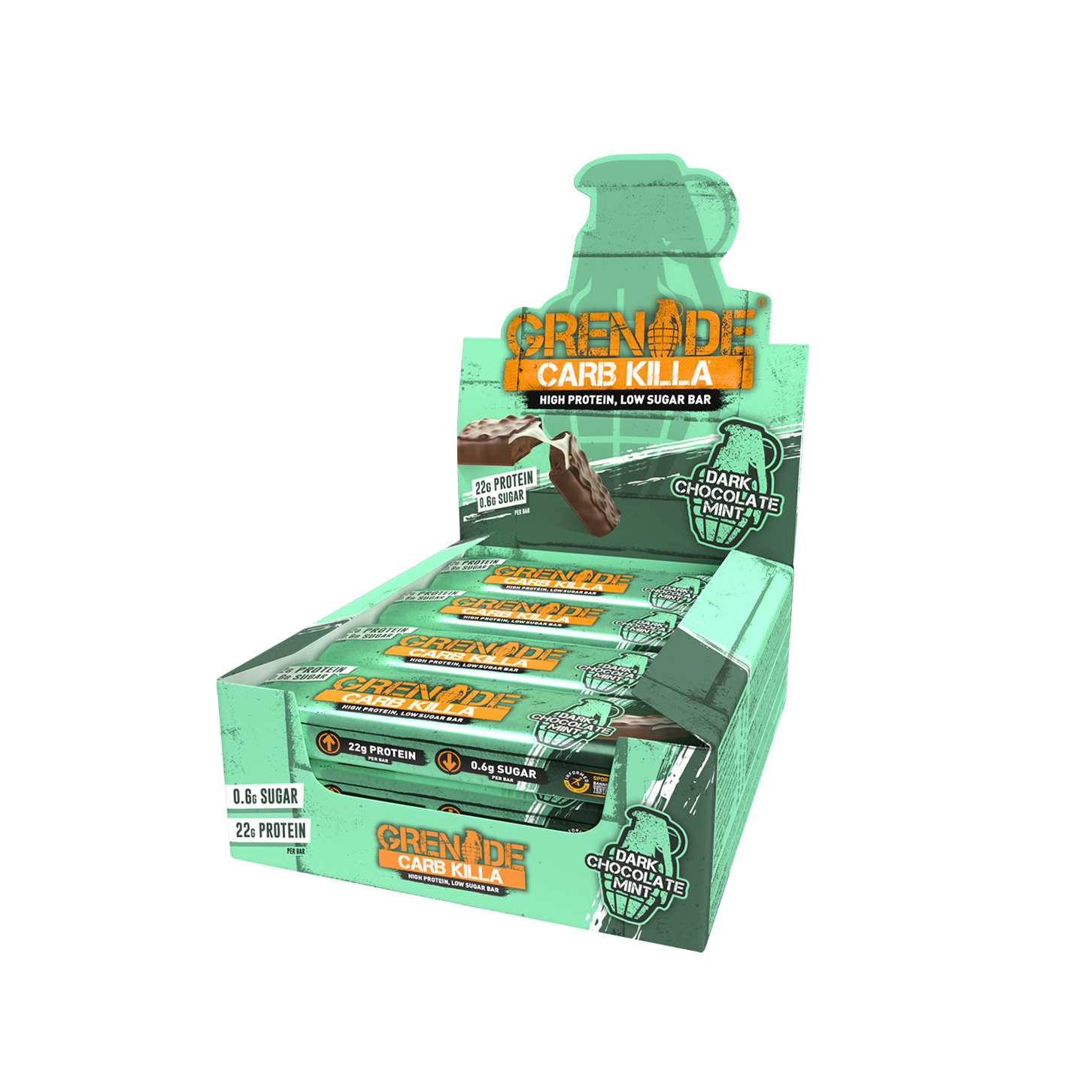 Grenade Carb Killa KETO Protein Bars (Box of 12) Protein Snacks Dark Chocolate Mint Grenade