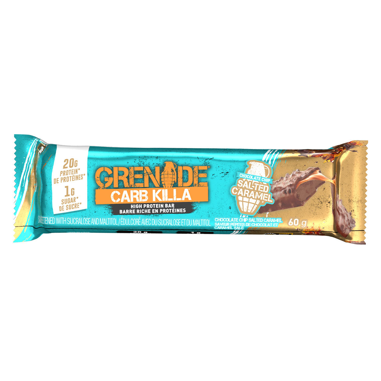 Grenade Carb Killa Keto Protein Bars (1 bar) Protein Snacks Chocolate Chip Salted Caramel Grenade
