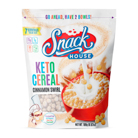 Snackhouse Protein Puffs / Cereal (7 servings) Protein Snacks Cinnamon Swirl Snackhouse
