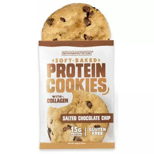 Bowmar Nutrition Protein Cookies (1 pack of 2 cookies) Protein Snacks Salted Chocolate Chip Bowmar Nutrition