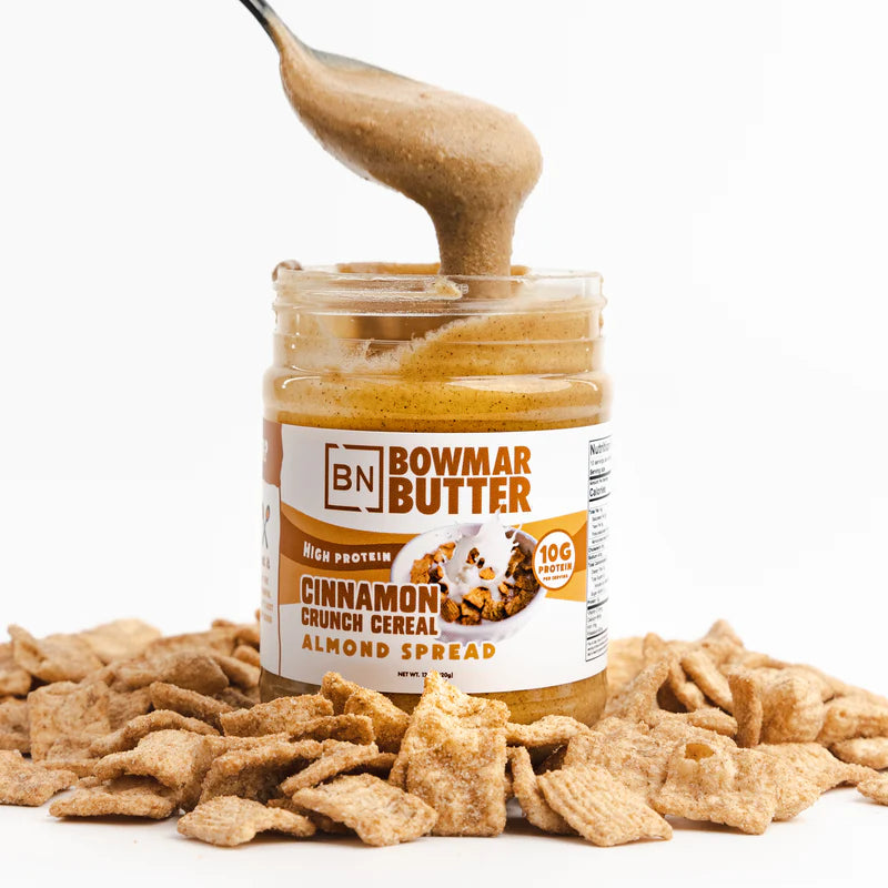 NEW Bowmar High Protein Nut Spread (12 oz) Cinnamon Crunch Cereal | ALMOND Bowmar Nutrition