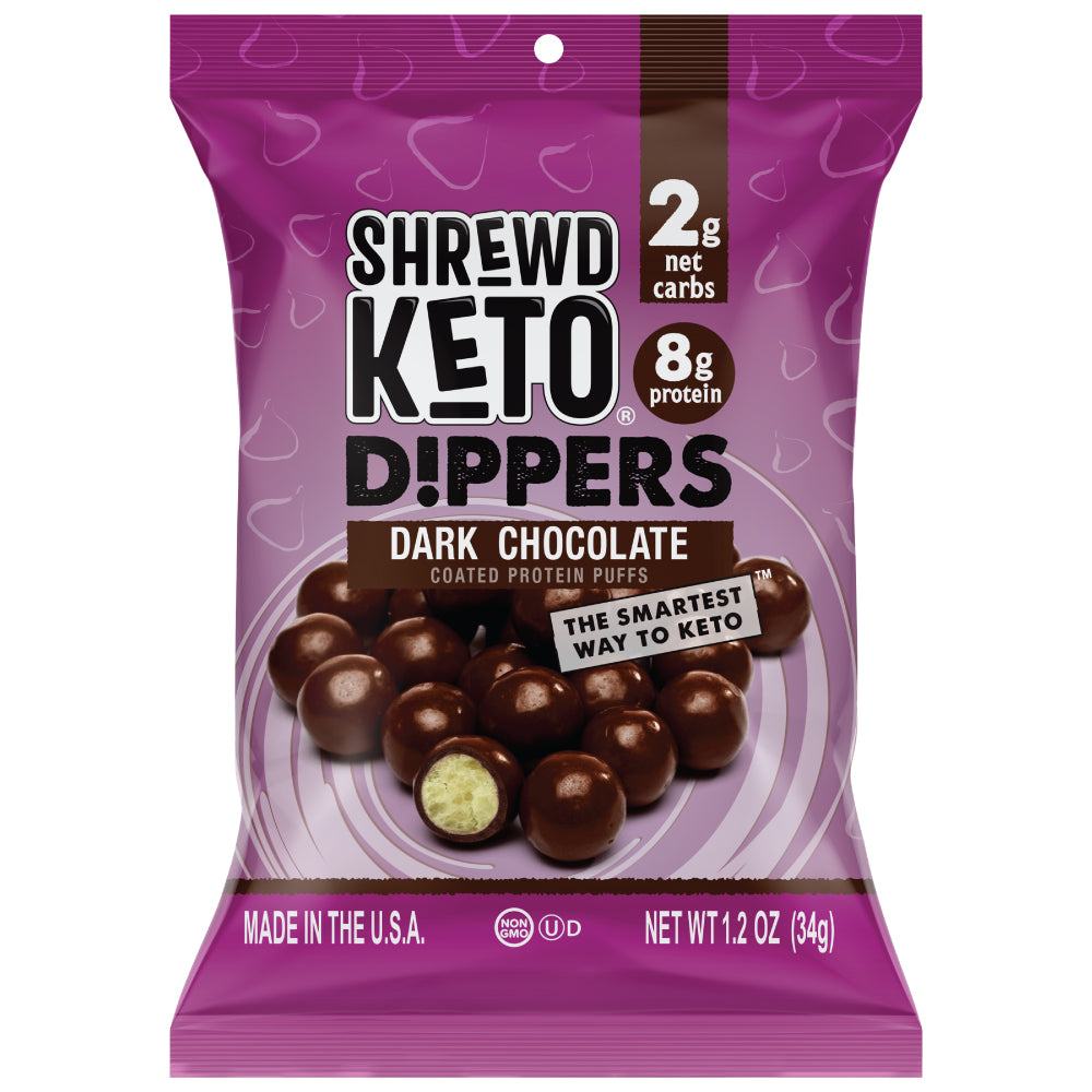 Shrewd Food Keto Dippers (1 bag) Protein Snacks Dark Chocolate BEST BY NOV 3/2022 Shrewd Food shrewd-food-keto-dippers-1-bag