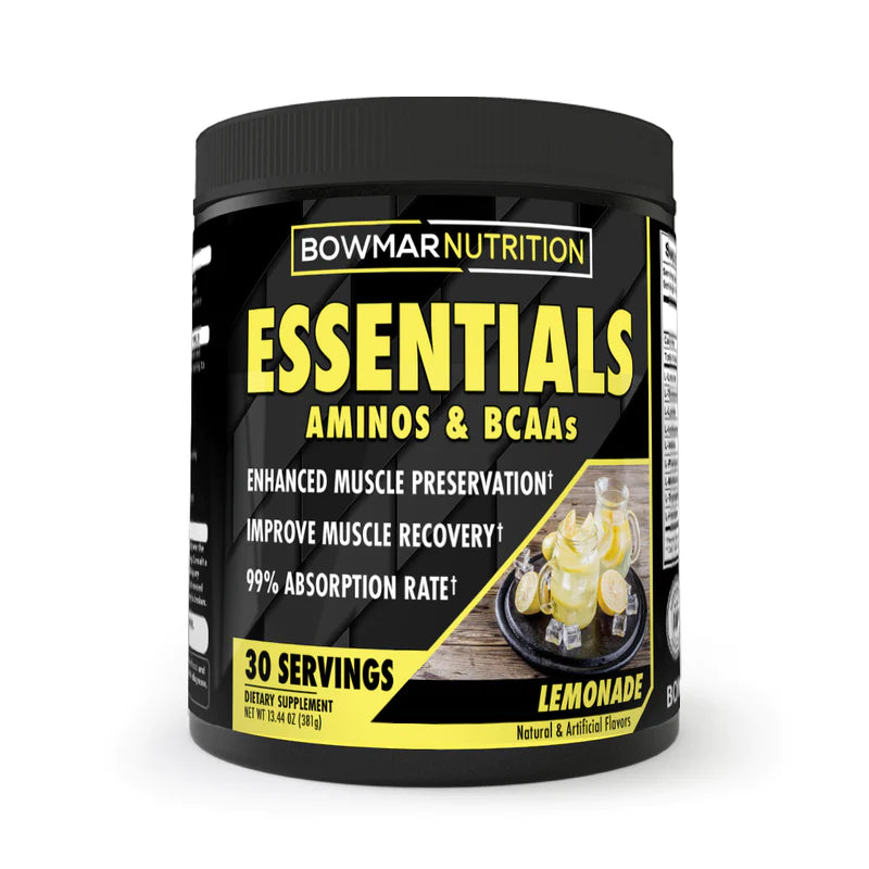 Bowmar Essentials Aminos & BCAA's (30 servings) bowmar-essentials-aminos-bcaas-30-servings BCAAs and Amino Acids Lemonade Bowmar Nutrition